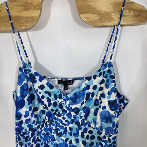 Eloquii‎ Satin Slip w/ Adjustable Straps Blue Animal Print Dress Size 22 - Picture 3 of 7